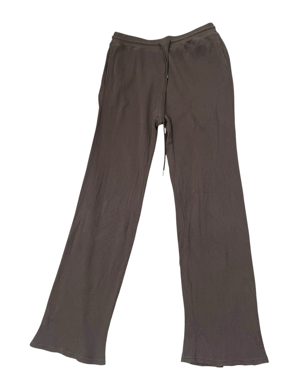 Everyday Casual Lounge Theory Waffle Easy Drawstring Pants - Dark Brown